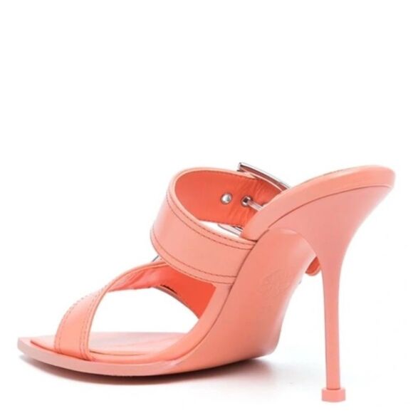 1090.00 NIB Alexander McQueen Box Buckle-Detailed Heeled Sandals 38 1/2 - Picture 7 of 14